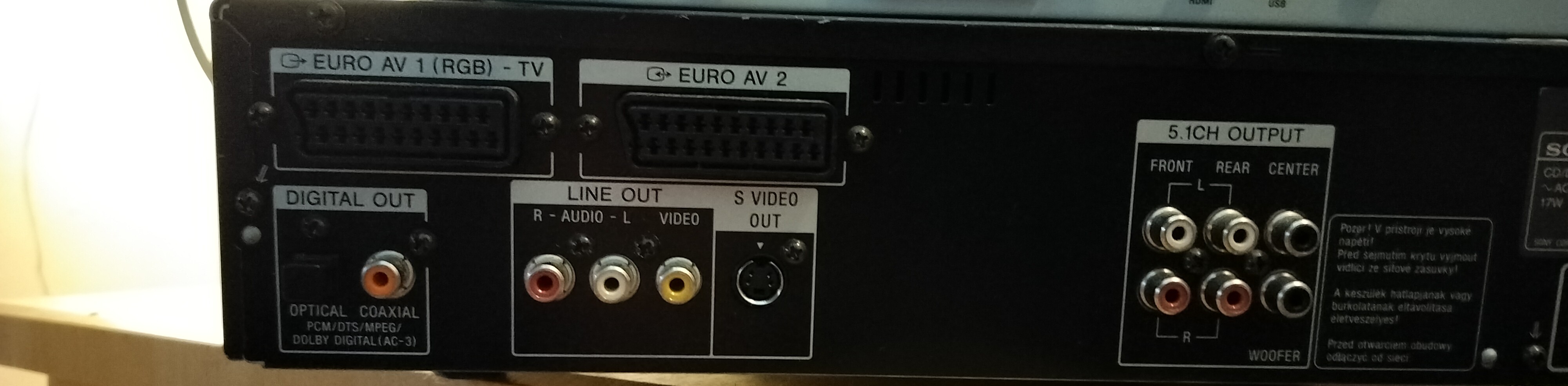 Sony DVP-S525D, DVD soitin 5.1 ulostuloin